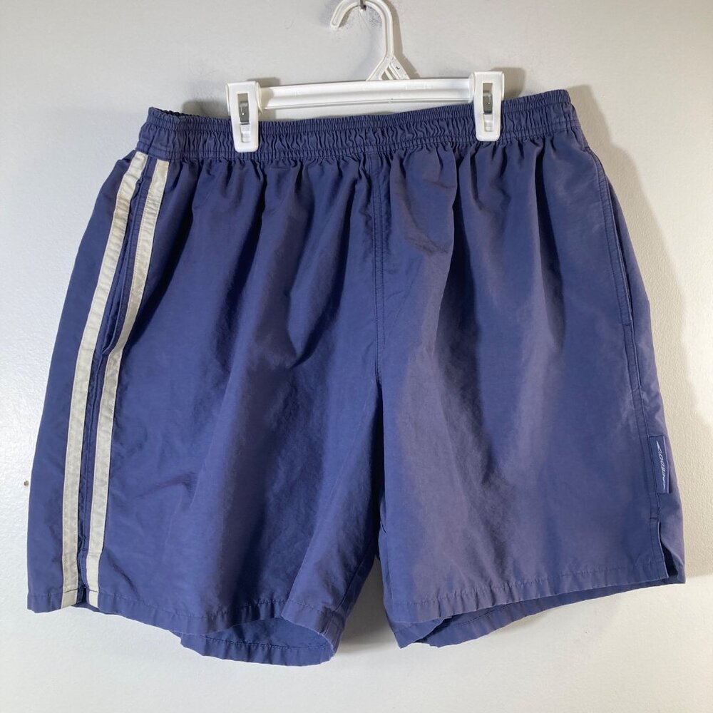 Mens Vintage Speedo‎ Swim Trunks Blue Gray XL Cotton Nylon Polyester